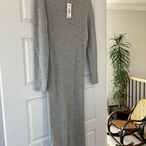 Joe Fresh Gray Ribbed Crewneck Sweater Dress